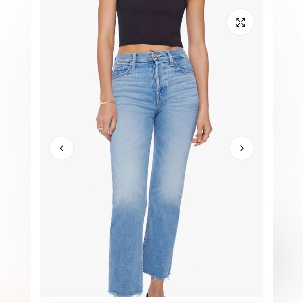 Mother Denim Tomcat Ankle Fray Jean in Pastel Blue Size 30